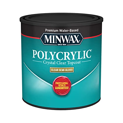 1/2 pt Minwax 24444 Clear Polycrylic Water-Based Protective Finish Semi-Gloss