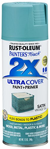 Rust-Oleum 316292 Painter's Touch 2X Ultra Cover, 12 Oz, Satin Vintage Teal, 12 Ounce