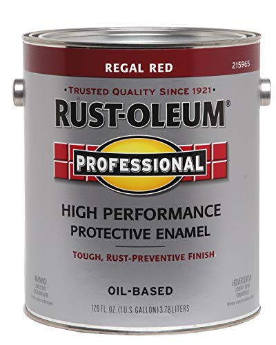 RUST-OLEUM 215965 Pintura esmaltada, 1 galón (paquete de 1), rojo real, 11 onzas líquidas