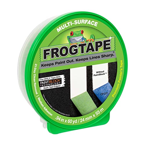 FROGTAPE 1358463 Multi-Surface Painter's Tape with PAINTBLOCK, Medium Adhesion, 0.94' Wide x 60 Yards Long, Green