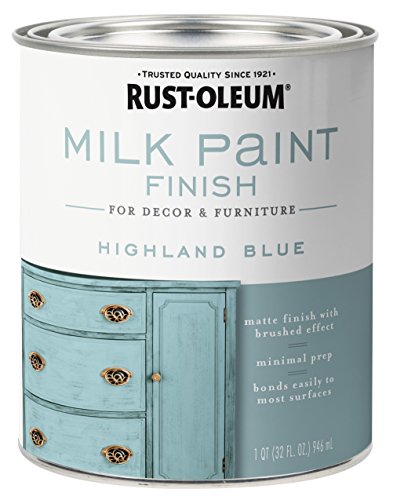 Rust-Oleum 331050 acabado de pintura de leche, cuarto de galón, azul Highland